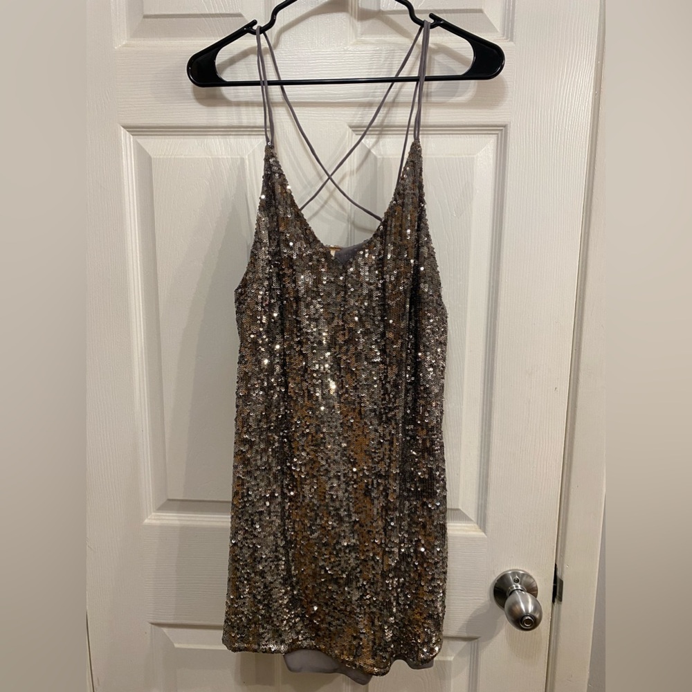 Silver sequin Free People dress. Size S